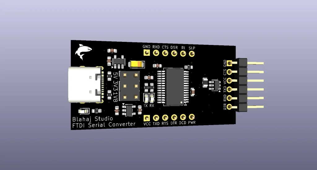Blahaj Studio USB-TTL Adapter with FTDI FT232RNL (Pre-order)