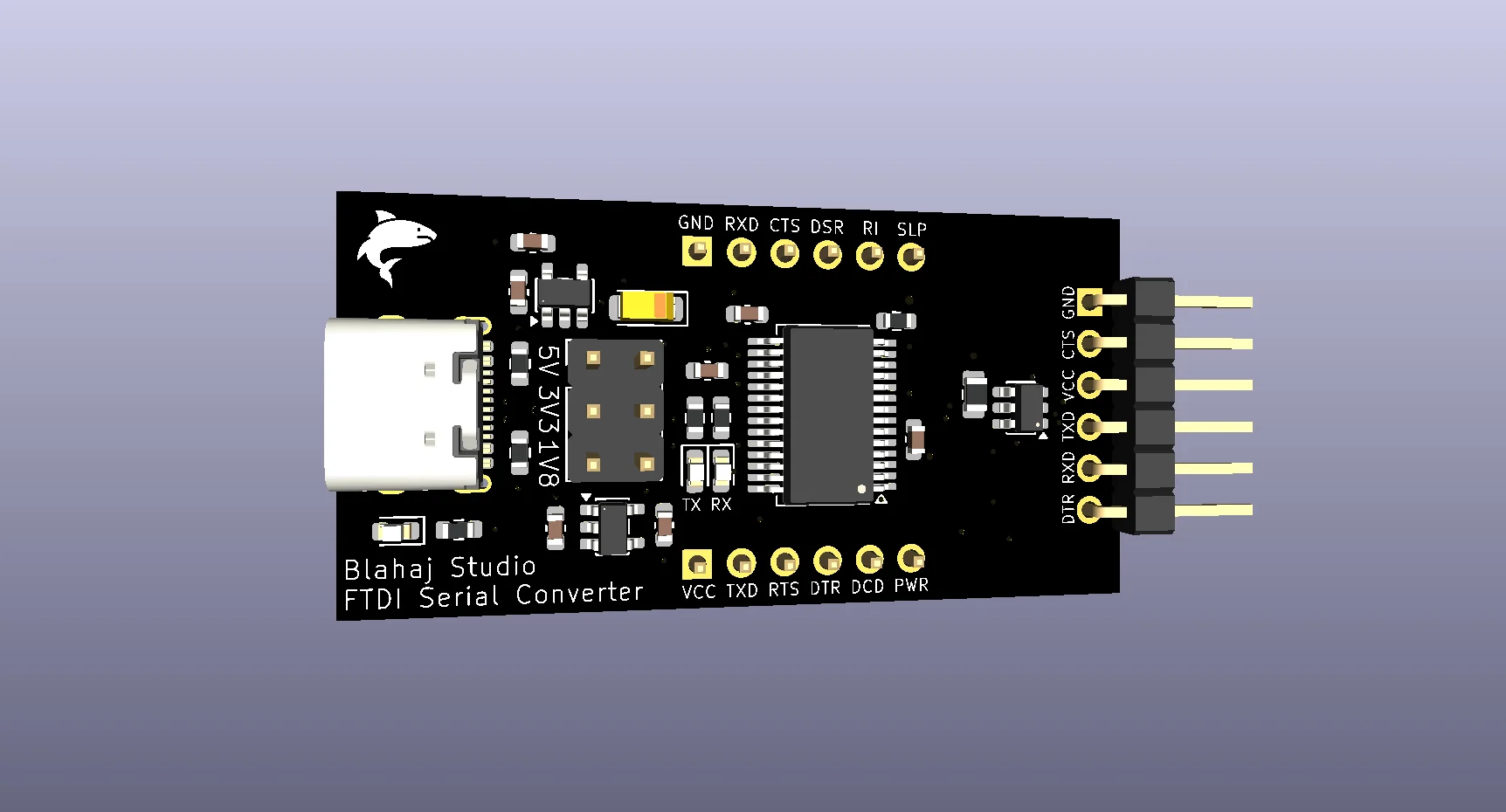 Blahaj Studio USB-TTL Adapter with FTDI FT232RNL (Pre-order)